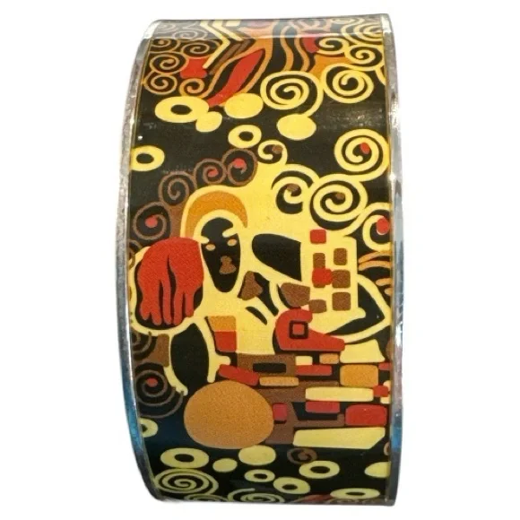 Metropolitan Museum of Art Silver Tone Artistic Tribal Design Bangle Bracelet - Picture 3 of 6